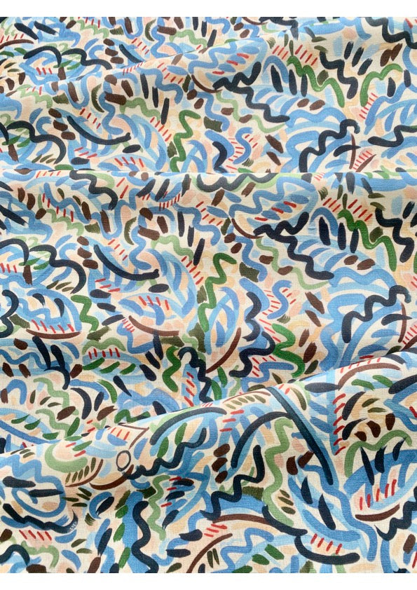 Shop One Colorway fabric - Roxanne at Supply Showroom. A blend of 50% linen, 40% cotton, and 10% nylon, 142cm wide with a 52cm x 66.52cm repeat. Sold by the yard. Lead time: 4-6 weeks.