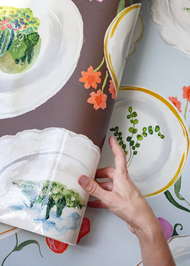 Cocoa Tablescape Wallpaper – Laura Chautin Artist Series Wallcovering