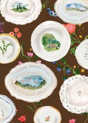 Cocoa Tablescape Wallpaper – Laura Chautin Artist Series Wallcovering