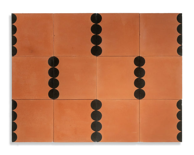 Black/Terra Cotta - Tile