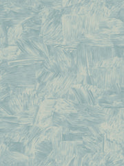 A close-up view of a section of wallpaper with a blue and beige geometric pattern - Lombard Blues Wallpaper – Baptiste | 10 Yard Roll, Half Drop, Clay Coat