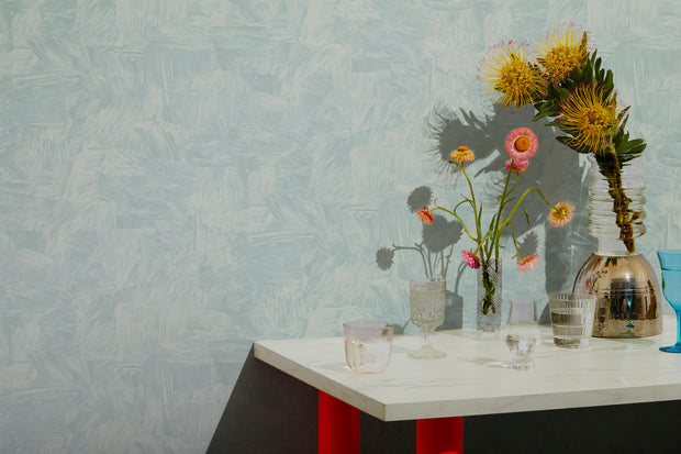 Lombard Blues Wallpaper – Baptiste | 10 Yard Roll, Half Drop, Clay Coat