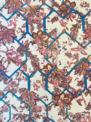Wedgwood Red Grasscloth Wallpaper – Creeping Trellis Collection | Metallic Wallcovering