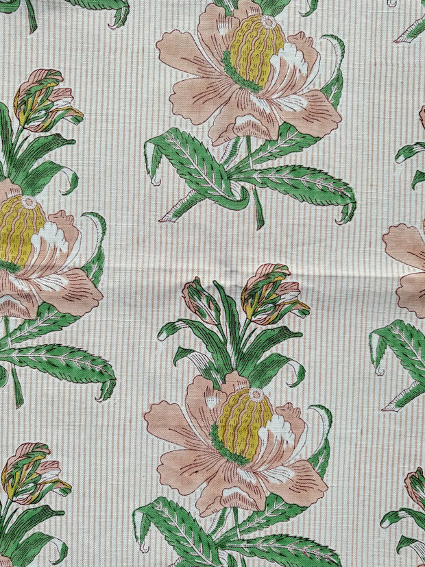 Pink/Citron - Dancing Tulip Fabric | Linen-Cotton Blend | Supply Showroom