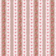 A wallpaper with a floral pattern featuring pink flowers and green leaves on a brown background - Mahogany Wallpaper – English Cottage Collection | Timeless Wallcovering