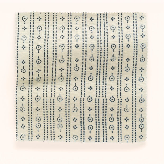 Ice Navy Birdlip Path Fabric – 100% Linen, 144cm Width