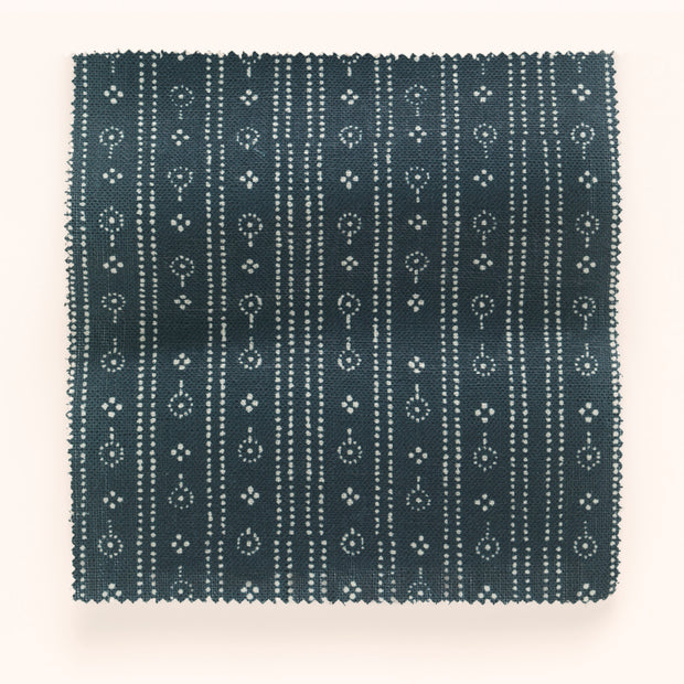 Midnight Birdlip Path Fabric – 100% Linen, 144cm Width