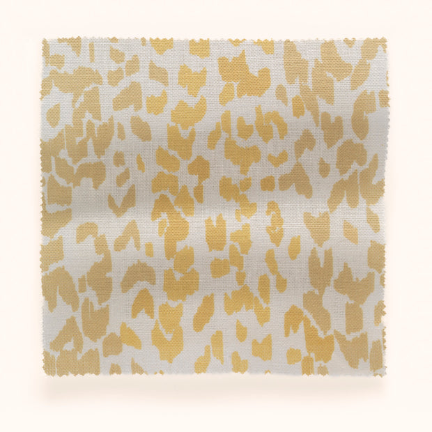Aqua Chartreuse Leopard Linen Fabric - 144cm Width, 24.48cm x 30.03cm Repeat | SupplyShowroom