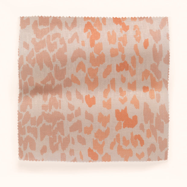 Leopard in Coral Rose – 100% Linen Fabric by the Yard | Supply Showroom