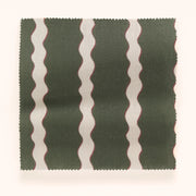 Scroll Stripe Hunter Fabric – 100% Linen, 144 cm Width