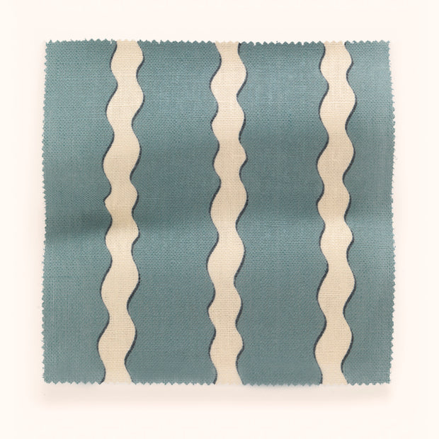 Scroll Stripe 100% Linen Fabric, 144cm Wide, 11cm x 138cm Repeat