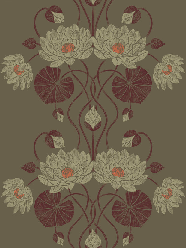 Fall – Water Lily Wallpaper | Fineweave | 34" Trimmed | Sold by Yard