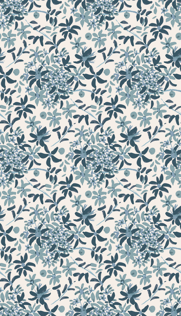 Daisy Chain Blue Wallpaper – Floral Double Roll Design