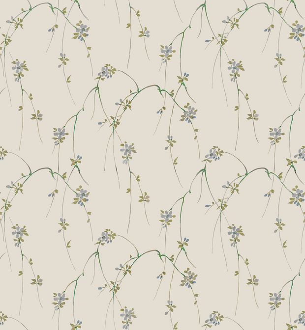Whispering Willow Green Wallpaper – Elegant Nature Design, Double Roll