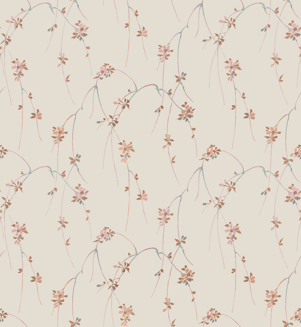 Whispering Willow Blush Wallpaper – Double Roll