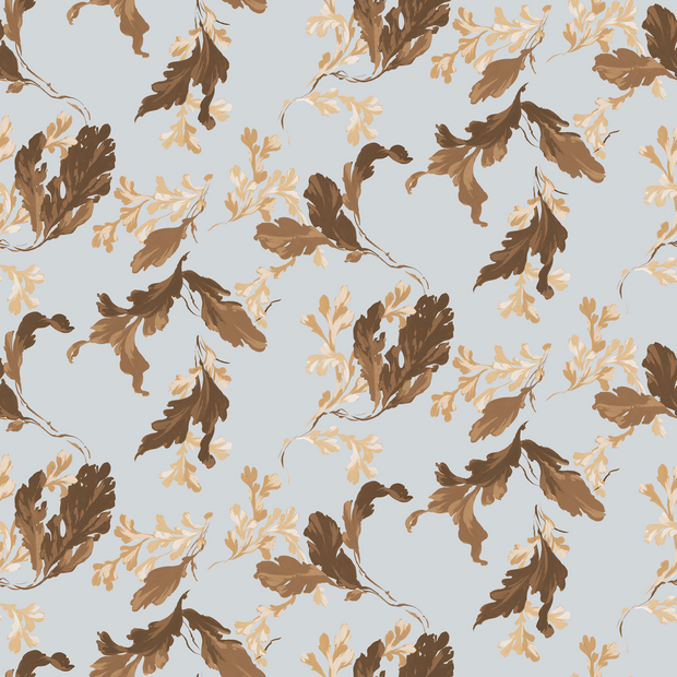 Oak Leaf Chocolate Wallpaper – Nature Inspired Double Roll