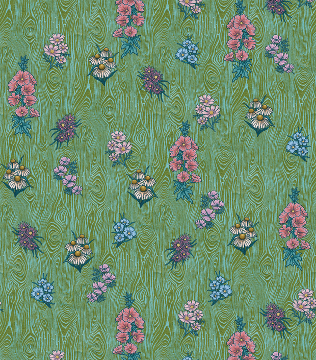 Iris Flora Wallpaper – 54" Wide Clay Coated