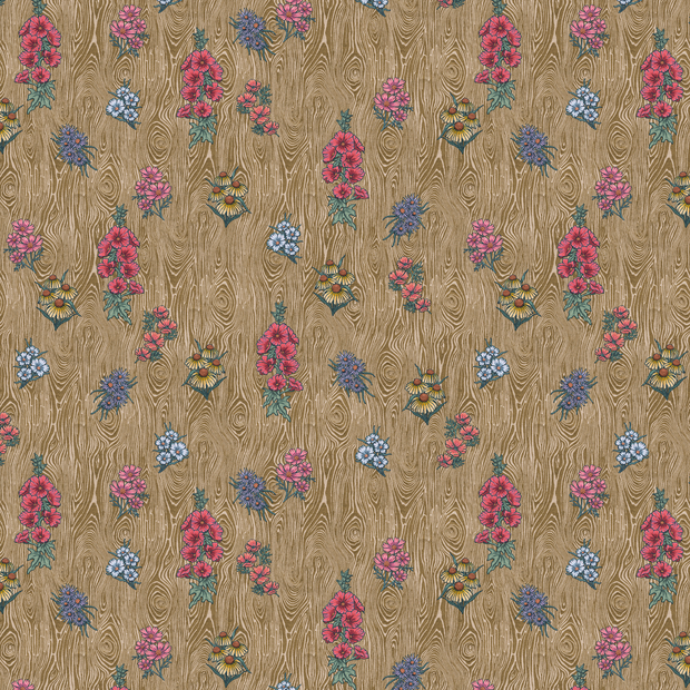 Rosie Flora Wallpaper – 54" Wide Clay Coated