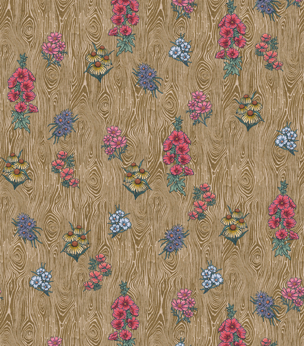 Rosie Flora Wallpaper – 54" Wide Clay Coated