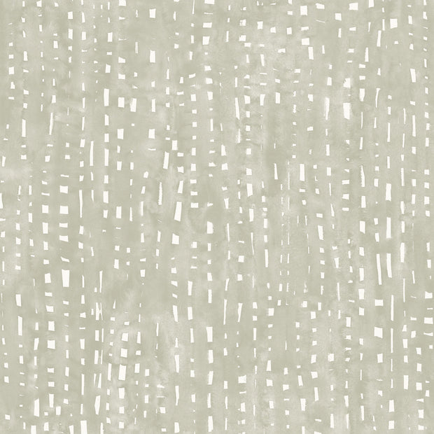 Close-up view of a textured wallpaper with a geometric pattern in a cloudburst color.