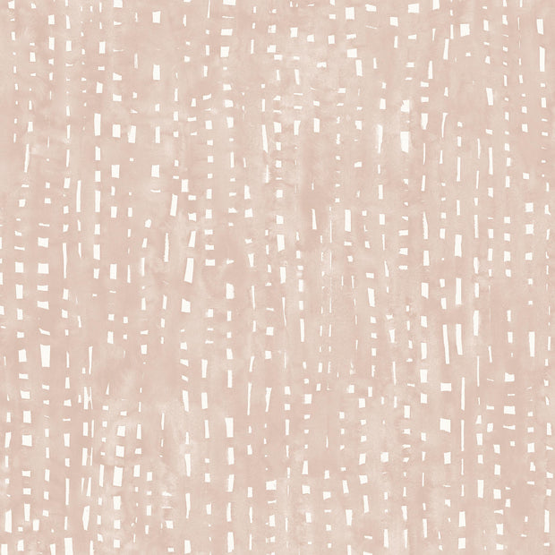 Close-up of a textured wallpaper with a subtle geometric pattern in light pink on a white background. Silk – Cloudburst Wallpaper | Half Drop Match | 28" Trimmed | By Yard