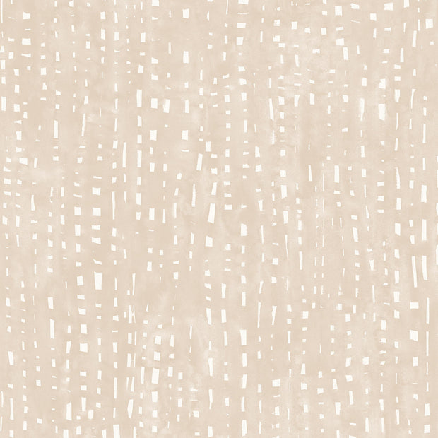 Close-up of a textured beige and white wallpaper with an abstract pattern.