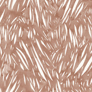 A yard of Windswept wallpaper with an abstract geometric pattern in brown, maroon, and white colors.