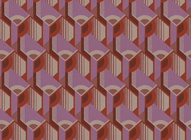 Fuchsia – Disco Deco Wallpaper | Non-Woven | 27" Trimmed | Sold by Yard