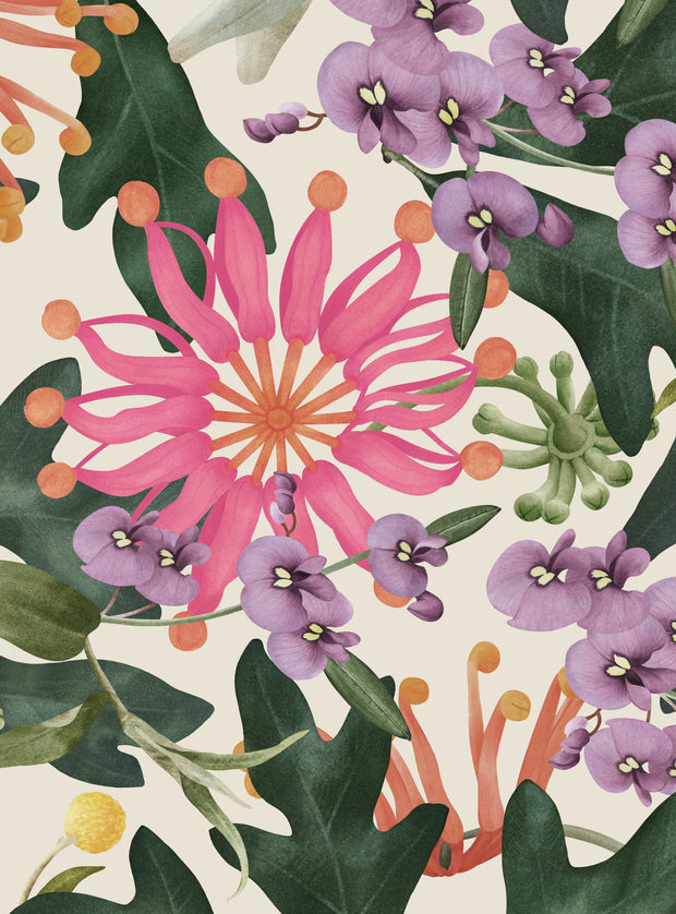 Raspberry Wallpaper – Gondwana | Bold Botanical Wallcovering