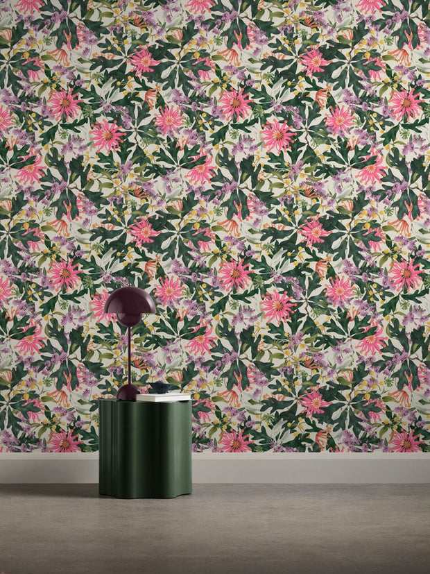 Raspberry Wallpaper – Gondwana | Bold Botanical Wallcovering
