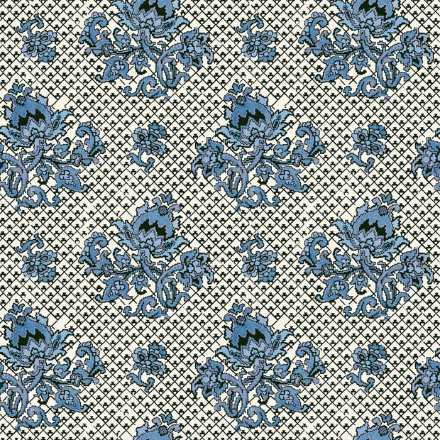 Denim Wallpaper – Flame Stitch Collection | Double Roll