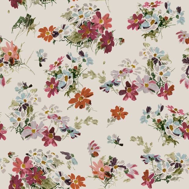 Flowery Fields Wallpaper – Warm | Elegant Floral Wall Mural by Roll