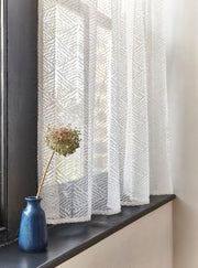 Ivory Fabric - Leni Stripe Sheer | Sheer Cotton Madras | Supply Showroom