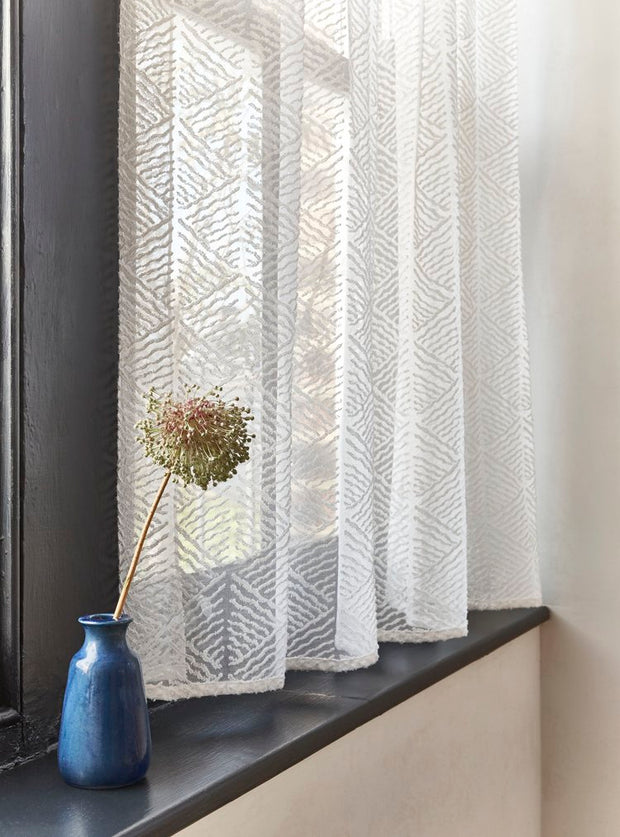 Ivory Fabric - Leni Stripe Sheer | Sheer Cotton Madras | Supply Showroom