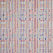 A section of wallpaper with a plaid pattern featuring various colors including blue, orange, pink, and purple - Salmon Good Girl Gone Plaid Wallpaper – 54" Wide, Sold by Yard