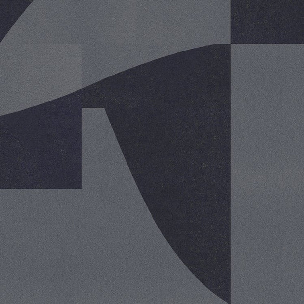 A section of wallpaper with a geometric pattern in shades of blue and gray - Midnight - Folds Wallpaper - Non-Woven Fiber, Straight Match | Supply Showroom