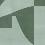 A section of wallpaper with a geometric pattern in shades of green - Spearmint - Folds Wallpaper - Non-Woven Fiber, Straight Match | Supply Showroom