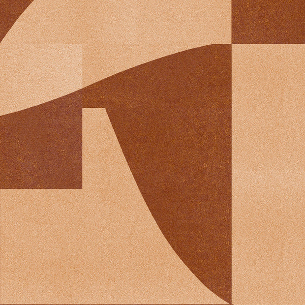 A section of wallpaper with a geometric pattern in shades of brown and peach - Terracotta - Folds Wallpaper - Non-Woven Fiber, Straight Match | Supply Showroom