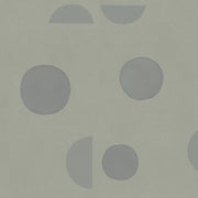 A section of wallpaper with a geometric pattern of gray circles on a light background - Summer Moon - Lunar Phase Wallpaper - Non-Woven Fiber, Straight Match | Supply Showroom