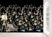 Heron Garden Wallpaper in Ink Black | Sarah Gordon Design