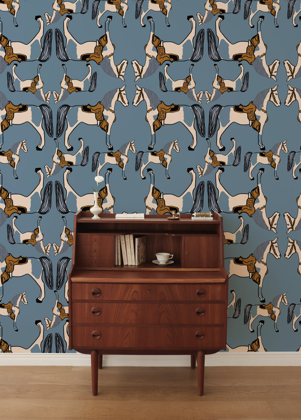 Blue Billy Blue Wallpaper – 27.5" x 10m Roll | Straight Match