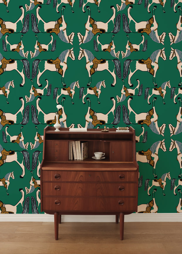 Billy Green Wallpaper – 10m Roll, Straight Match, 27.5” x 27.5” Repeat
