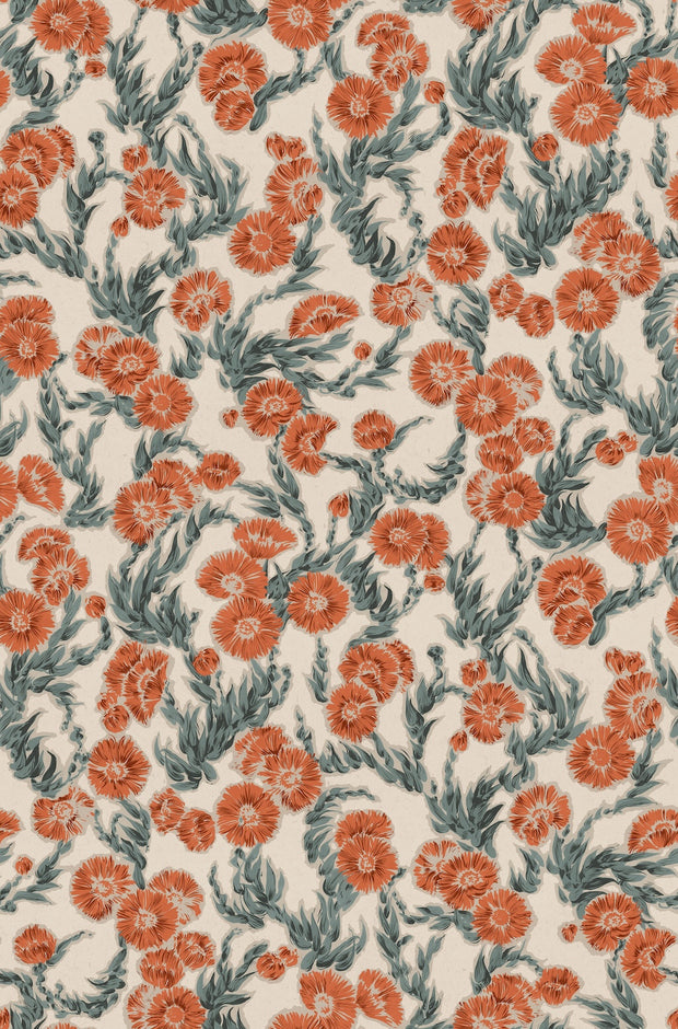 Tangerine – Ice Plant Wallpaper | Fineweave | 34" Trimmed | Sold by Yard