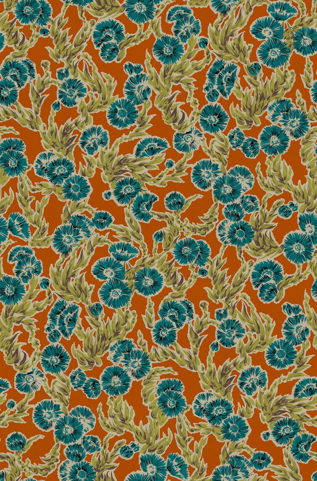 Coral Orange – Ice Plant Wallpaper | Fineweave | 34" Trimmed | By Yard