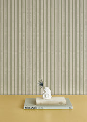 Sage Wallpaper | Dotty Stripe, Eco Non Woven, 52cm Width, 10m Roll