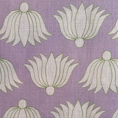 Jacaranda/Pearl Double Lotus Fabric – Oyster Linen