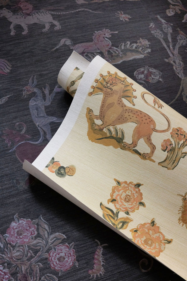Butter - Wallpaper - Bestiary Grasscloth Panel Design | Supply Showroom