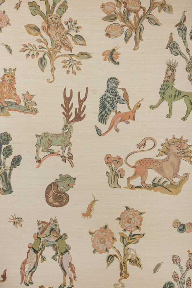 Butter - Wallpaper - Bestiary Grasscloth Panel Design | Supply Showroom