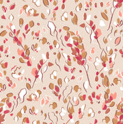 A wallpaper with a floral pattern in pink, red, and white colors, featuring a non-woven texture. Abigail Sienna Rose Wallpaper | Elegant Non-Woven 10m Roll