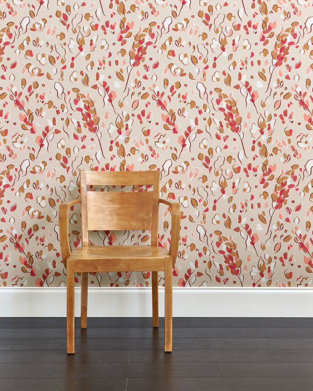 Abigail Sienna Rose Wallpaper | Elegant Non-Woven 10m Roll